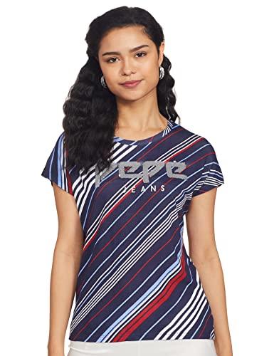 pepe jeans women's plain regular fit t-shirt (pl504761 multi_s