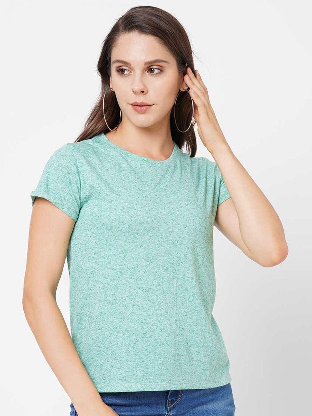 pepe jeans women green solid t-shirt