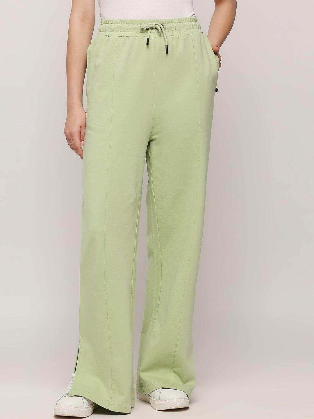 pepe jeans women high rise pure cotton track pant