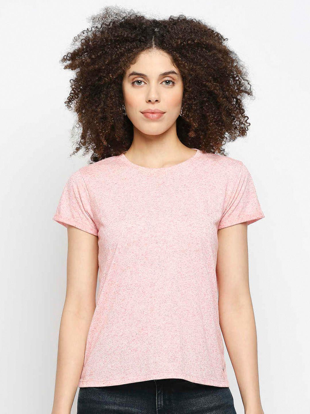 pepe jeans women peach t-shirt with mask