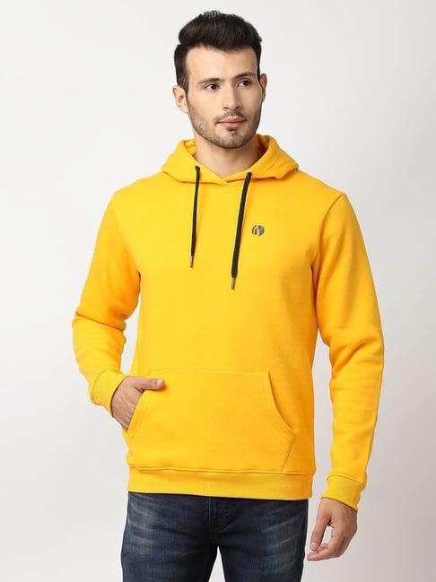 pepe jeans yellow regular fit hooded sweatshirt