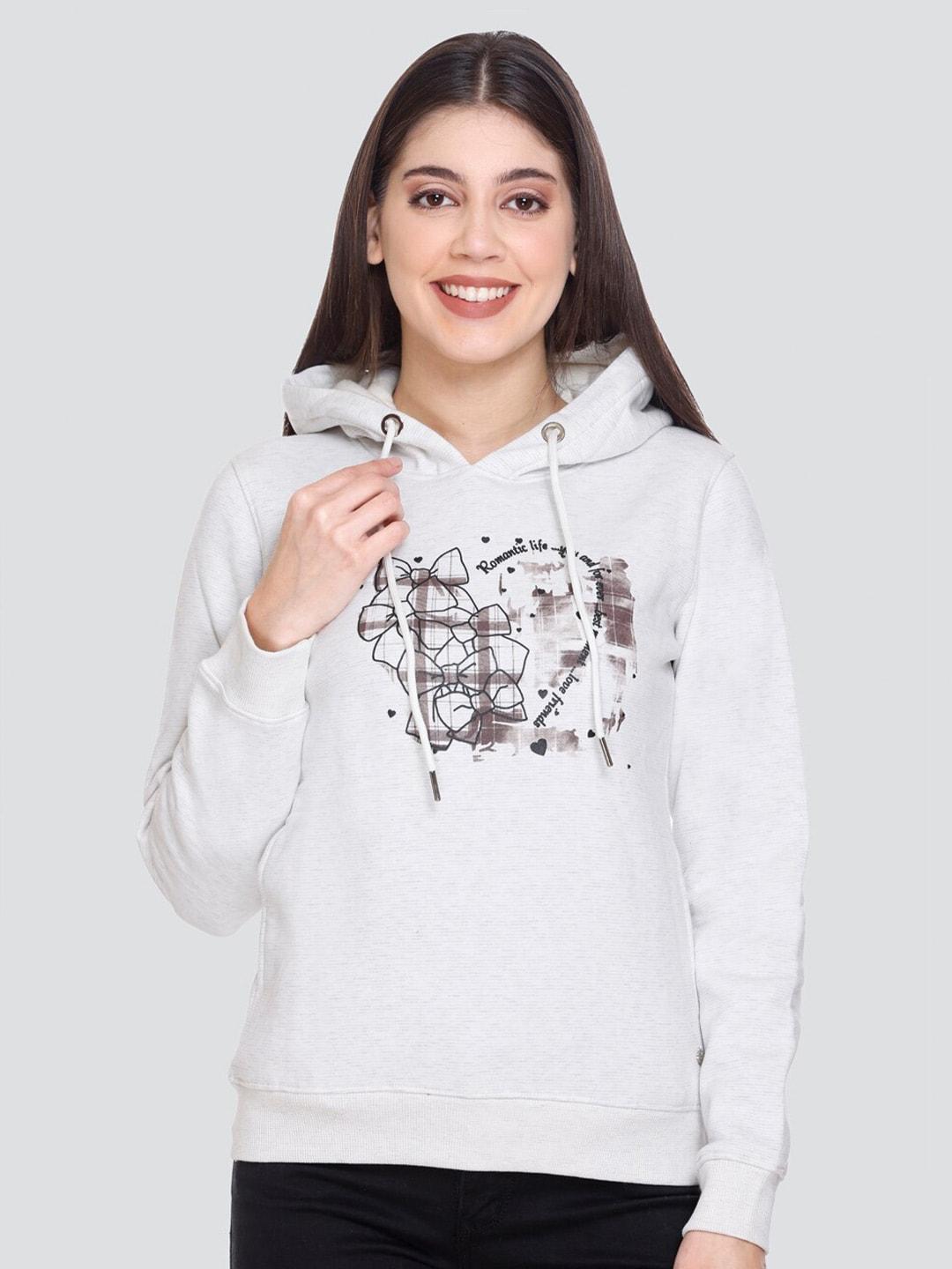 pepls graphic printed hooded fleece sweatshirt