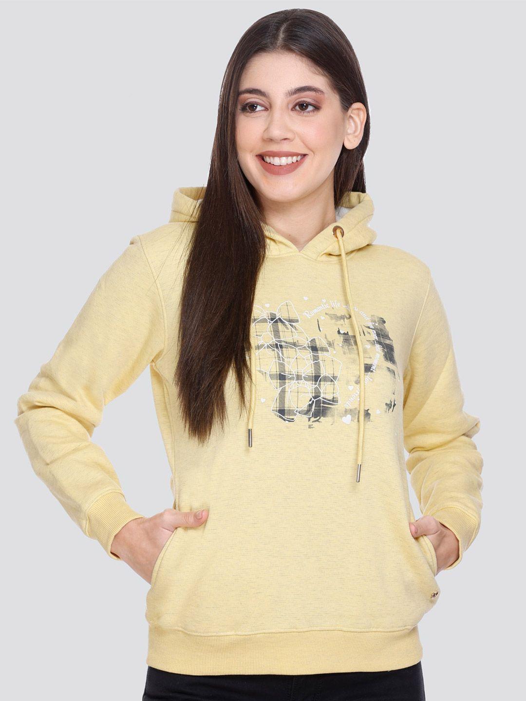 pepls abstract printed hooded fleece sweatshirt