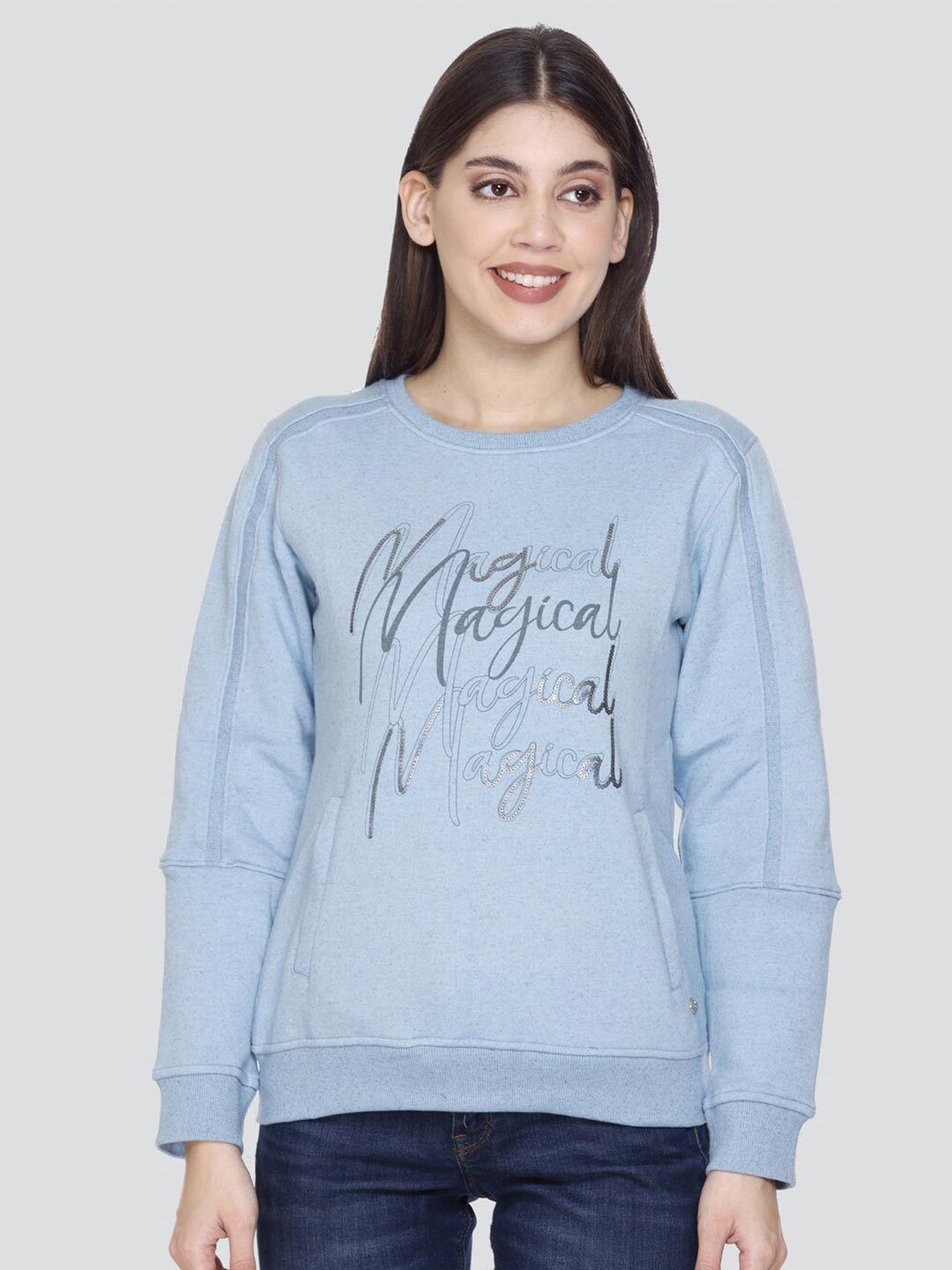 pepls typographic printed fleece sweatshirt