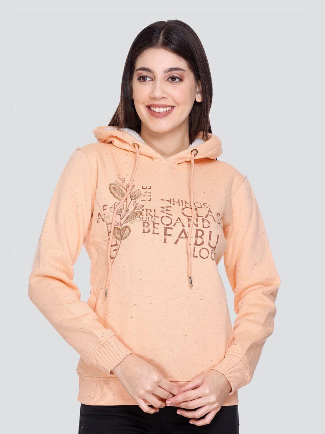 pepls typographic printed hooded fleece sweatshirt