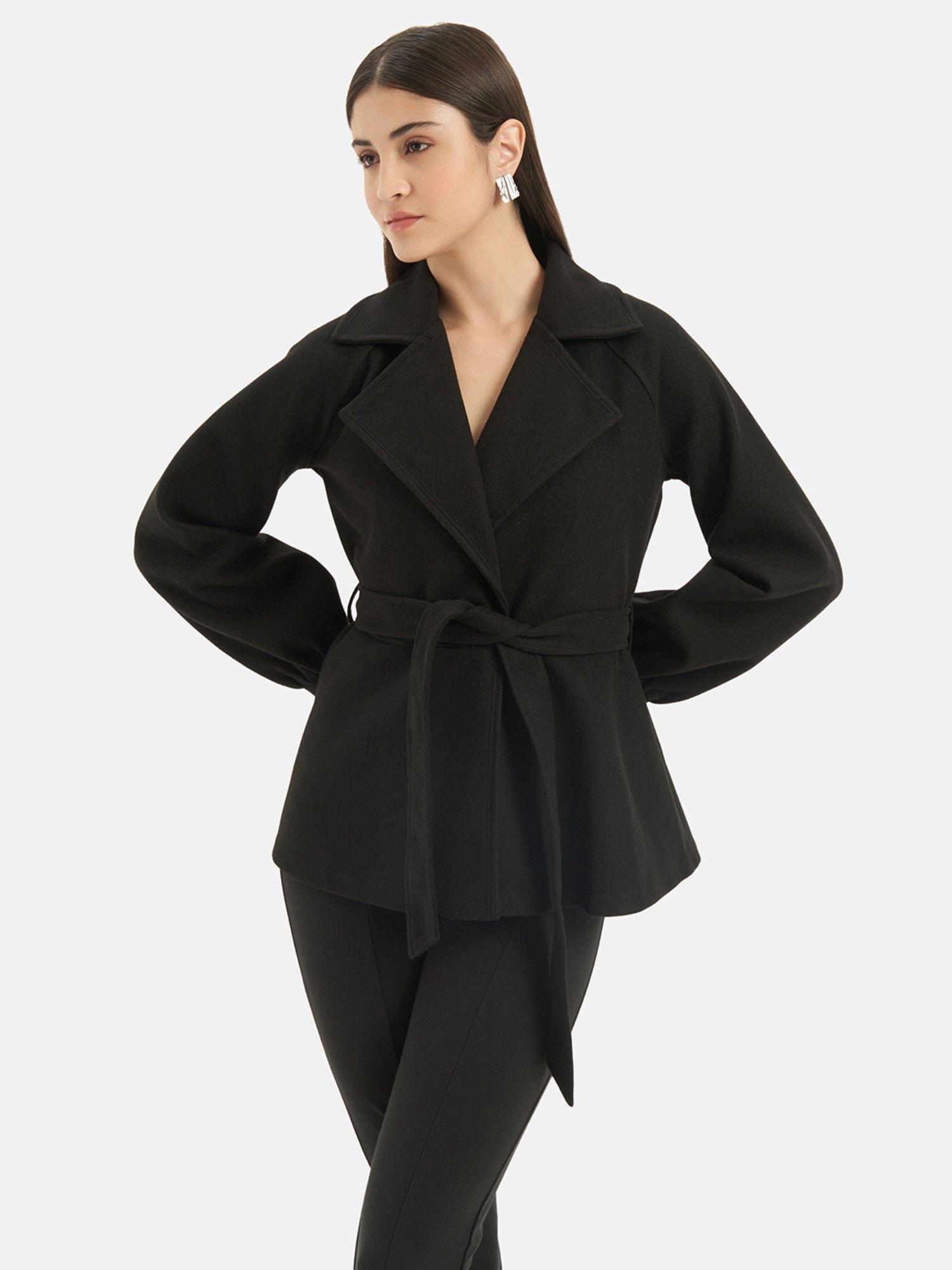 peplum coat with belt (set of 2)