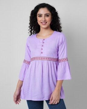 peplum tunic with embroidery