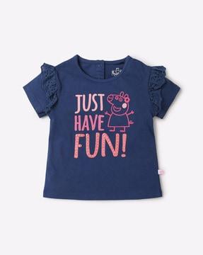 peppa pig round-neck t-shirt with lace trim