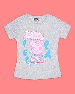 peppa pig print round-neck t-shirt