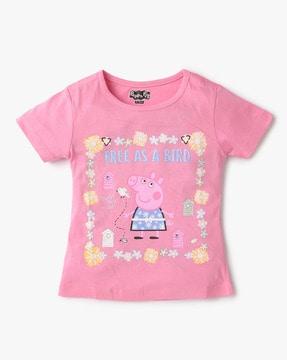 peppa pig print round-neck top