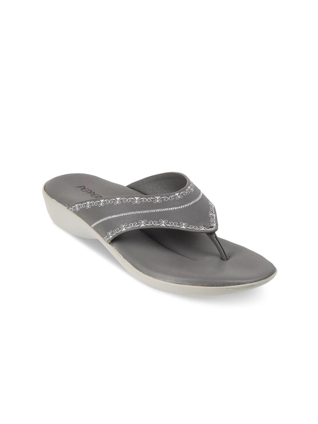 pepper women grey embellished open toe flats