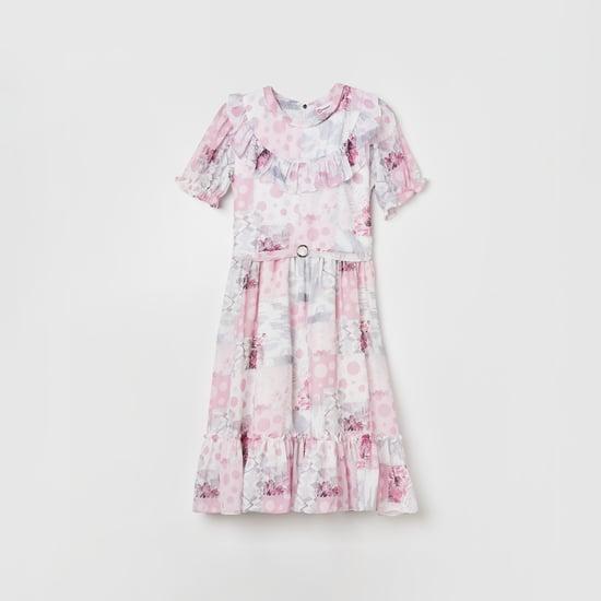 peppermint girls floral printed a-line dress