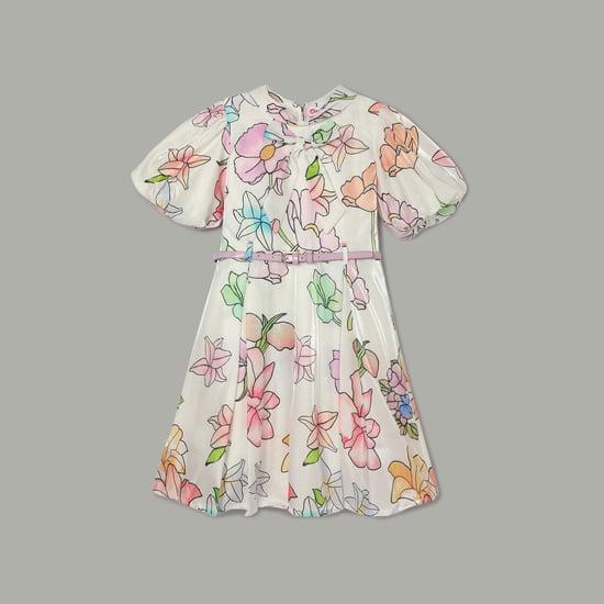 peppermint girls floral printed a-line dress