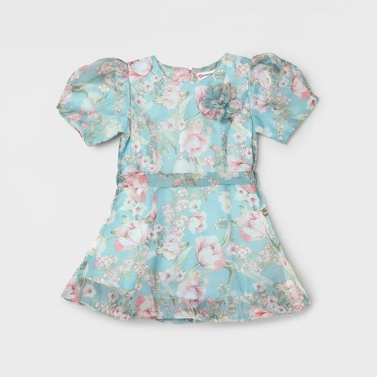 peppermint girls floral printed dress