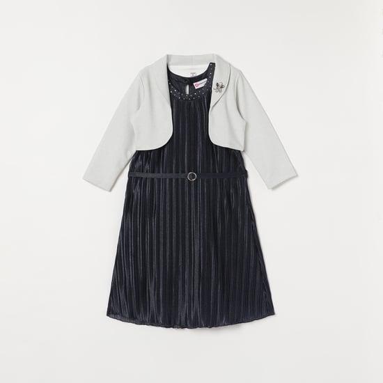 peppermint girls pleated a-line dress with shrug
