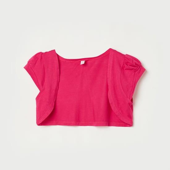 peppermint girls solid front open shrug