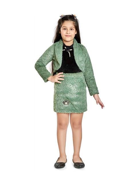 peppermint-kids-green-flared-fit-full-sleeves-top-set