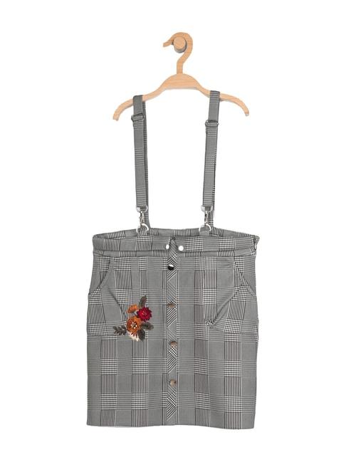 peppermint kids grey embroidered dungaree