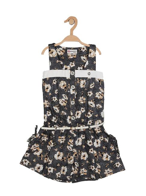 peppermint kids grey printed playsuit with belt