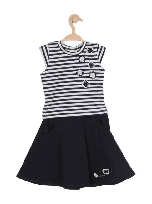 peppermint kids navy & white striped clothing set
