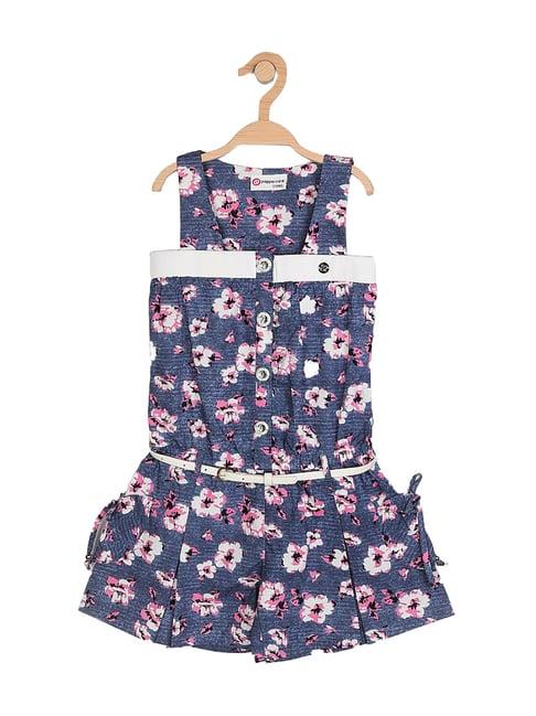 peppermint kids navy printed playsuit with belt