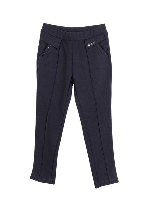 peppermint kids navy solid jeggings