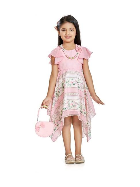 peppermint kids pink floral print dress