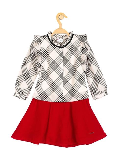 peppermint kids red plaid pattern clothing set