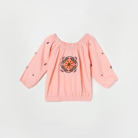 peppermint girls embroidered full sleeves top