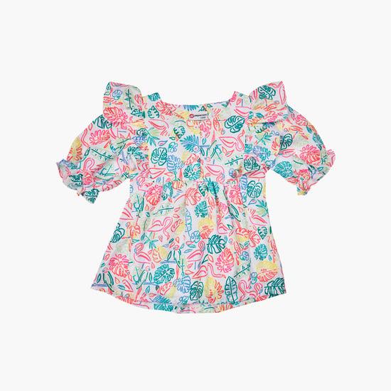 peppermint girls floral printed top