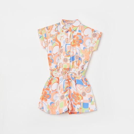 peppermint girls printed collared playsuit