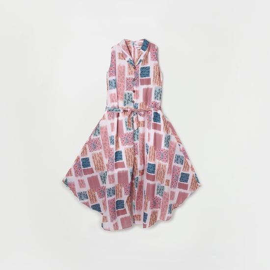 peppermint girls printed tie-up waist jumpsuit