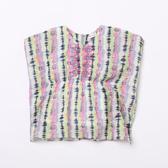 peppermint girls printed top with elasticated waist