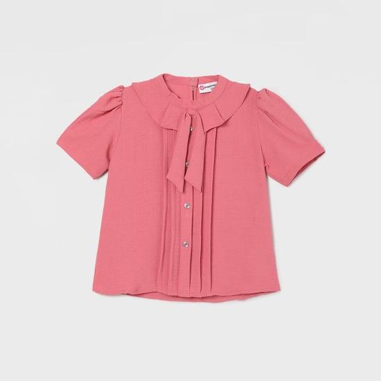 peppermint girls solid pleated top
