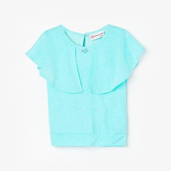 peppermint girls solid round neck top