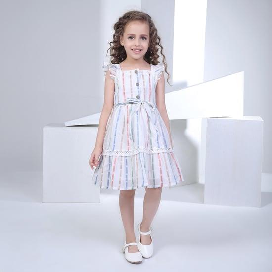 peppermint girls striped a-line dress