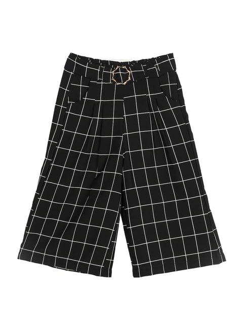 peppermint kids black checks culotte with belt