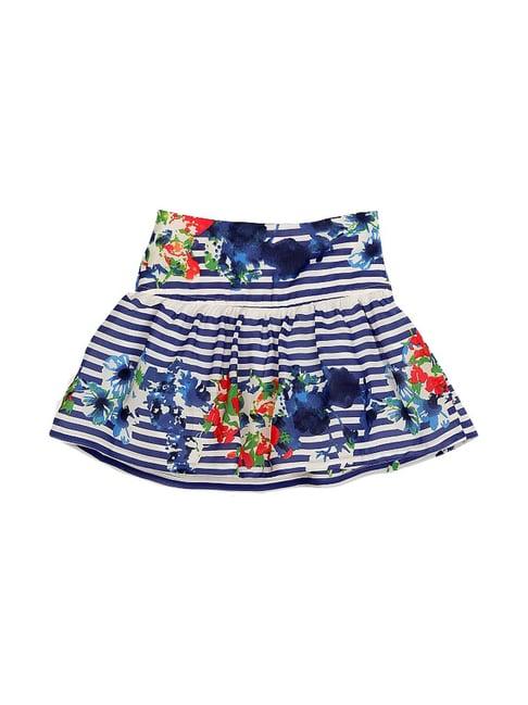 peppermint kids blue floral print skirt