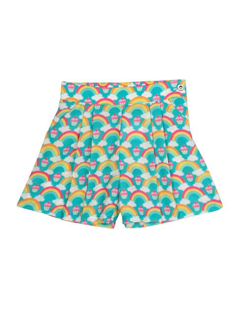 peppermint kids blue printed shorts