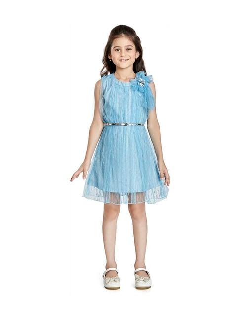 peppermint kids blue regular fit dress