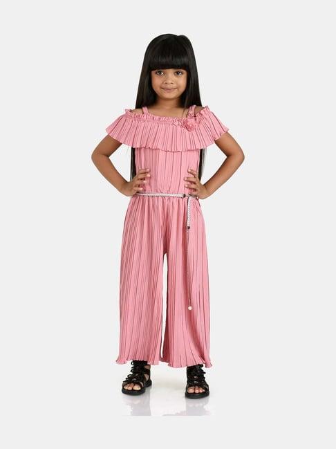 peppermint kids blush pink regular fit jumpsuit