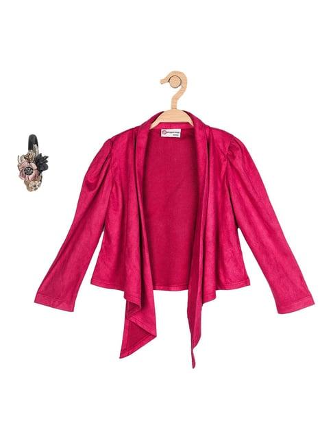 peppermint kids fuchsia solid shrug with hairband