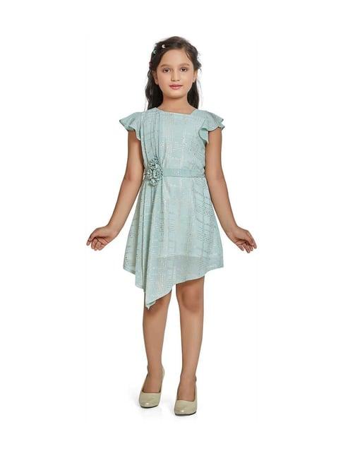 peppermint kids green printed dress