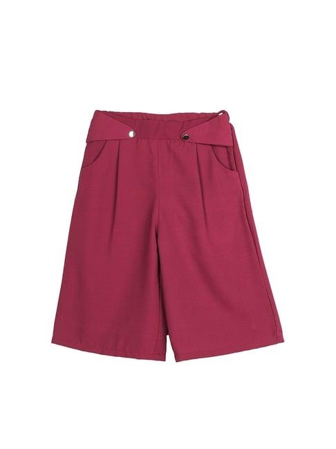 peppermint kids mauve textured culottes