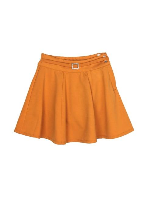 peppermint kids mustard regular fit skirt