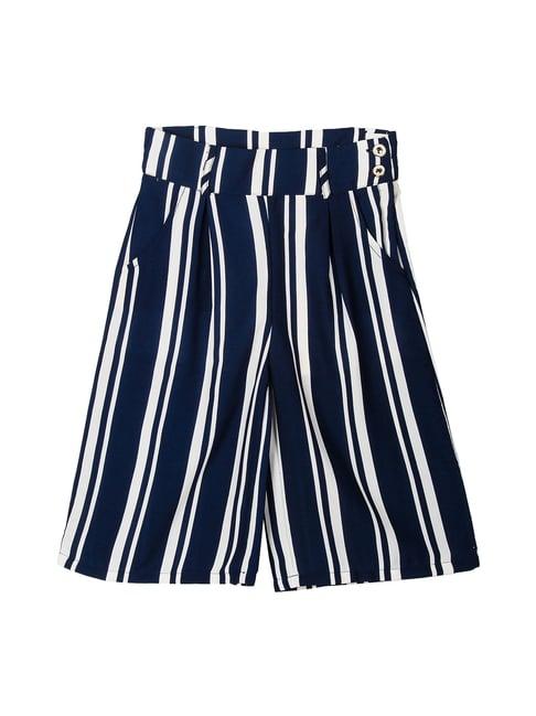 peppermint kids navy & white striped culotte