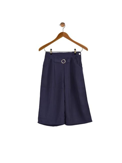 peppermint kids navy solid culottes