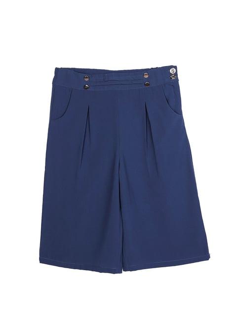 peppermint kids navy solid culottes