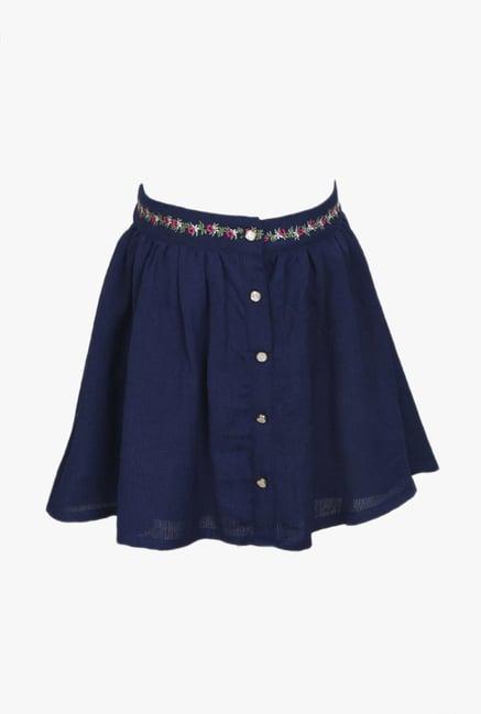 peppermint kids navy solid skirt