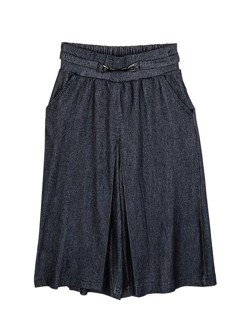 peppermint kids navy textured culotte